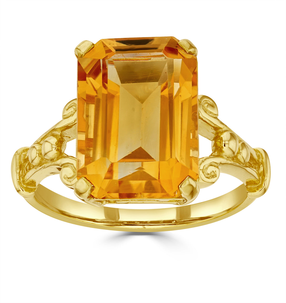 Citrine 14 x 10mm And 9K Gold Ring
